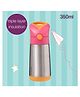 b.box Insulated Straw Sipper Drink Water Bottle 350ml  - Strawberry Shake PInk Orange