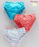 Honeyhap Premium Cotton Elastane Panties with Silvadur Antimicrobial Finish Floral Print Pack of 3 - Peach Blue