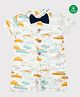 Nino Bambino 100% Organic Cotton Car Print Short Sleeves Romper - White