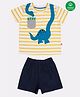 Nino Bambino 100% Organic Cotton Striped Short Sleeves Tee With Shorts - Multi Color