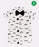 Nino Bambino 100% Organic Cotton Moustache Print Short Sleeves Romper - White