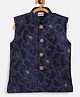 JBN Creation Sleeveless Floral Detailing Jacket - Navy Blue