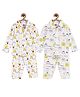 The Mom Store Combo of 2 Full Sleeves Giraffe Print Night Suit  - Multicolor