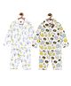 The Mom Store Combo of 2 Full Sleeves Donut Print Night Suit  - Multicolor