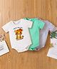 Kookie Kids Half Sleeves Onesie Pack of 3  - White Green Grey