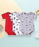 Kookie Kids Half Sleeves Onesie Sports Print Pack of 3  - Red