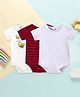 Kookie Kids Short Sleeves Onsies Honey Bee Print Pack of 3 - White Red