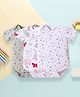 Kookie Kids Half Sleeves Onesie Animal Print Pack of 3 - White Grey