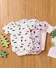 Kookie Kids Half Sleeves Onesie Floral Print Pack of 3 - White