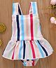 Kookie Kids Sleeveless Frock Style Striped Onesie - Multicolor
