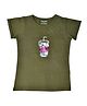 Funkrafts Half Sleeves Sequined Detailing Tee - Olive Green