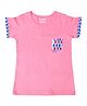 Funkrafts Half Sleeves Sequined Pocket Detailing Tee - Pink