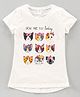 Smarty Half Sleeves Tee Kitty Print - White