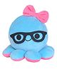 Ultra Plush Octopus with Spectacles Soft Toy Blue - Height 18 cm