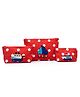 Happy Threads Cotton Pouch with Hand Made Boat Crochet Pack of 3 - Red