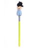 Happy Threads Pencil with Hand Crafted Doll Shaped Crochet Topper - Blue
