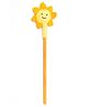 Happy Threads Pencil with Hand Crafted Sun Shaped Crochet Topper - Yellow