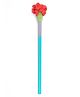 Happy Threads Pencil with Hand Crafted Flower Shaped Crochet Topper - Red