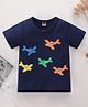 Kookie Kids Half Sleeves Tee Aeroplane Print - Blue