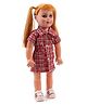 Speedage Senorita Doll Checks Print Dress Red - 18 Inches