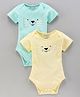 Bloom up Half Sleeves Onesie Pack of 2 - (Colour & Print May Vary)