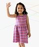 Campana Sleeveless Striped Fit & Flare Dress - Purple & Pink