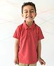 Campana Half Sleeves Solid Color Polo T-Shirt  - Red