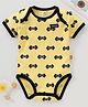 Wow Clothes Half Sleeves Onesie Bow Print - Yellow