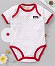 Wow Clothes Half Sleeves Printed Onesie  - White