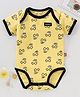 Wow Clothes Half Sleeves Onesie Car Print - Yellow
