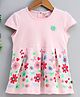 Brats & Dolls Half Sleeves Frock Floral Print - Pink