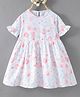Kookie Kids Half Sleeves Frock Floral Print - Pink