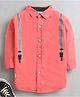 TONYBOY Suspender Print Full Sleeves Shirt - Peach