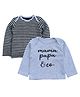 Kadam Baby Pack Of 2 Full Sleeves Striped & Mama Papa Printed Tee - Black & Blue