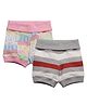 Kadam Baby Set Of 2 Printed Shorts - Grey Pink