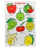 The Little Boo Wooden Knob and Peg Fruit Puzzle Multicolor - 9 Pieces