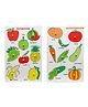 The Little boo Wooden Knob and Peg Fruit and Vegetables Puzzle Pack of 2 Multicolor - 8 Pieces each 