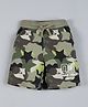 Plum Tree Camouflage Print Shorts - Green