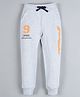 Plum Tree Full Length Race Rider Print Track Pants - Grey
