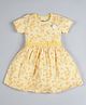 Plum Tree Short Sleeves Floral Printed Dress - Yellow