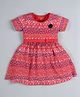 Plum Tree Sleeveless Floral Printed Dress - Red