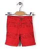 Palm Tree Shorts Varsity Print - Red