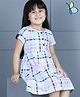 Hola Bonita Half Sleeves Checked Frock - White
