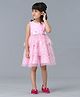 Babyhug Sleeveless Layered Embellished Party Frock - Pink