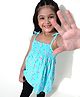 Babyhug Singlet Sleeves Top Floral Print - Blue