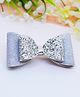 Little Tresses Glitter Finish Double Layer Bow Alligator Clip - Silver