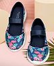 KazarMax Flamingo Printed Ballerinas - Navy Blue