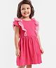 Hola Bonita Sleeveless Frock with Schiffli Embroidery- Pink