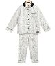 Cherry Crumble By Nitt Hyman Full Sleeves Mountain Printed Night Suit - Black & White