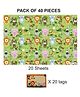 Party Anthem Jungle Animals Gift Wrapping Paper with Name Tags Green - Pack of 40